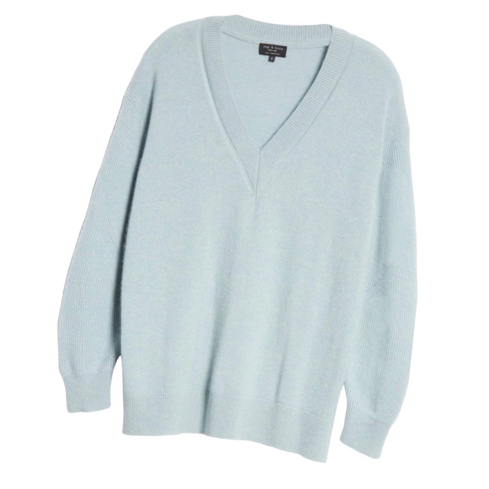 Rag & Bone Sea Foam Blue Cashmere Logan Sweater